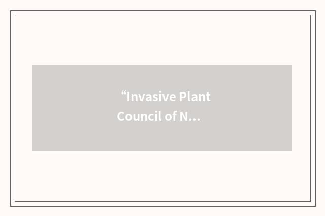“Invasive Plant Council of New York State”缩略