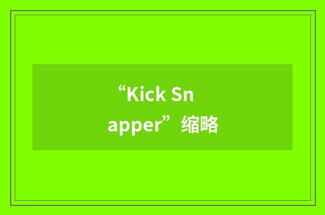 “Kick Snapper”缩略