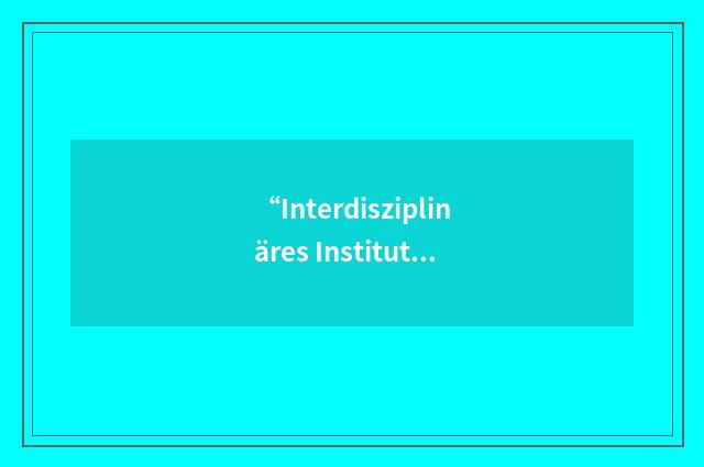 “Interdisziplinäres Institut Für Digitalisierung”缩略