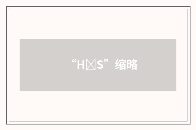 “HŠS”缩略