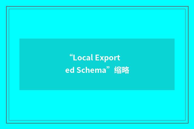 “Local Exported Schema”缩略