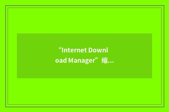 “Internet Download Manager”缩略