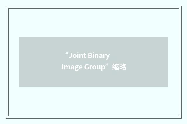 “Joint Binary Image Group”缩略