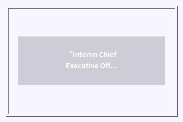 “Interim Chief Executive Officer”缩略