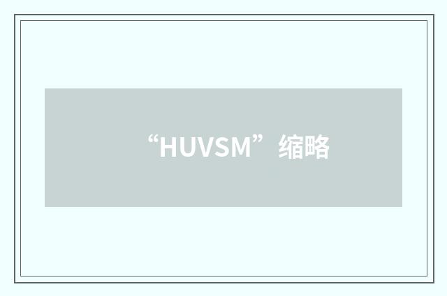“HUVSM”缩略