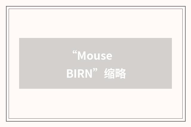 “Mouse BIRN”缩略