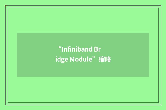 “Infiniband Bridge Module”缩略