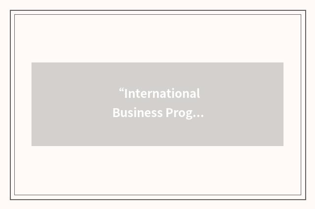 “International Business Programs Center”缩略