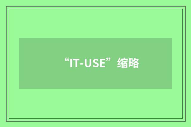 “IT-USE”缩略