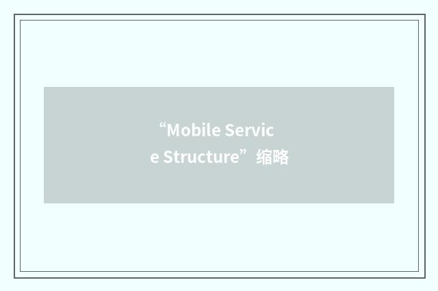 “Mobile Service Structure”缩略
