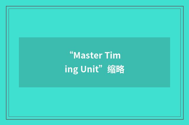 “Master Timing Unit”缩略