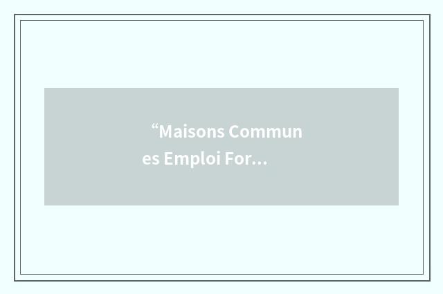 “Maisons Communes Emploi Formation”缩略