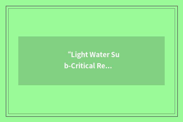 “Light Water Sub-Critical Reactor”缩略