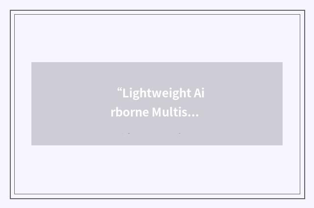 “Lightweight Airborne Multispectral Countermine Detection System”缩略