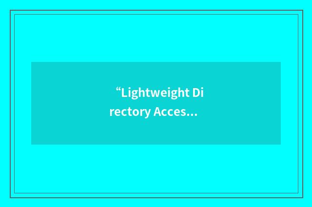 “Lightweight Directory Access Protocol Application Program Interface”缩略