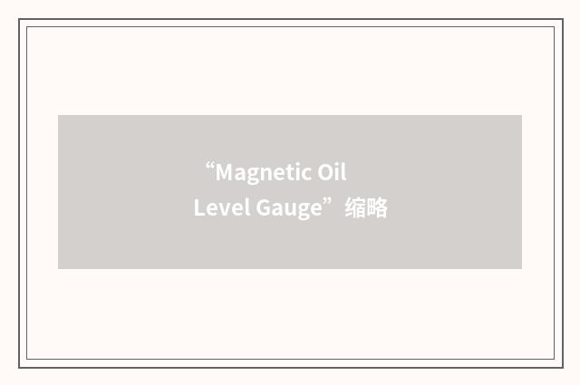 “Magnetic Oil Level Gauge”缩略
