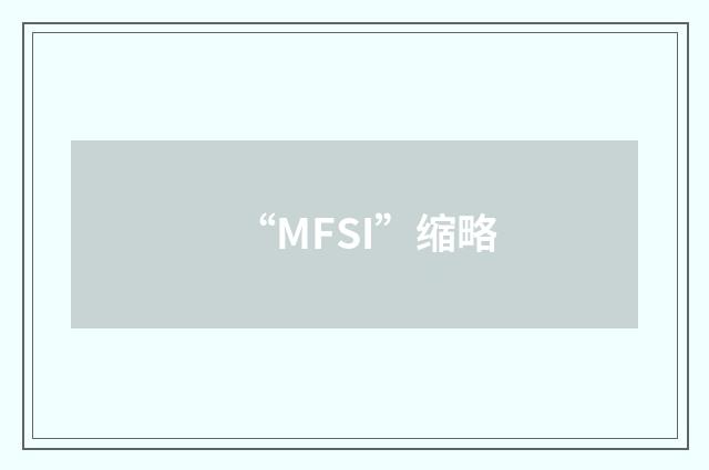 “MFSI”缩略