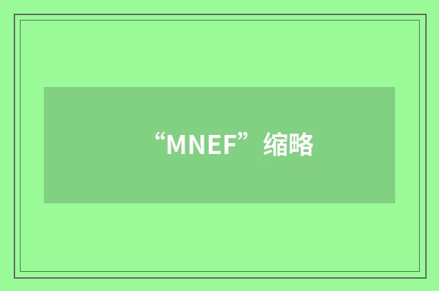 “MNEF”缩略