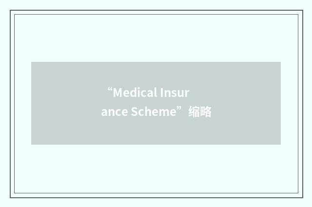 “Medical Insurance Scheme”缩略