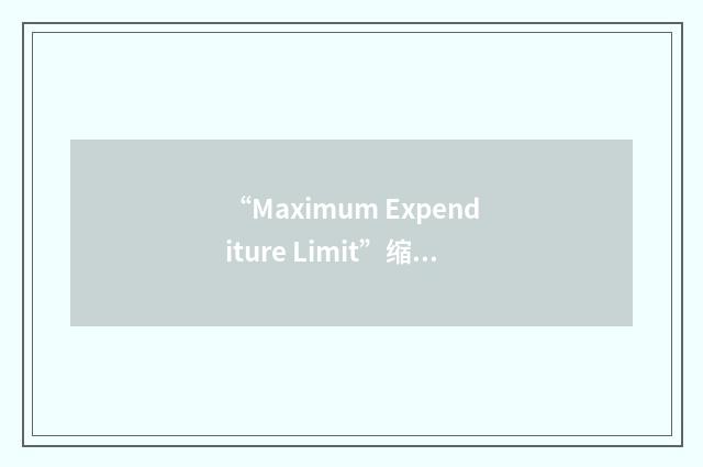 “Maximum Expenditure Limit”缩略
