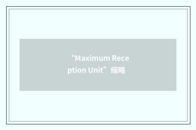 “Maximum Reception Unit”缩略