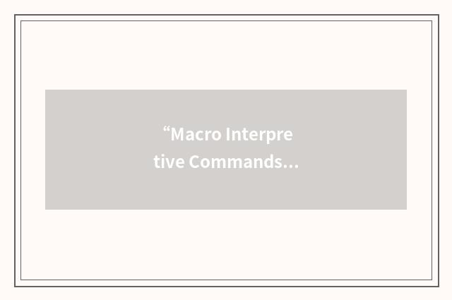 “Macro Interpretive Commands”缩略