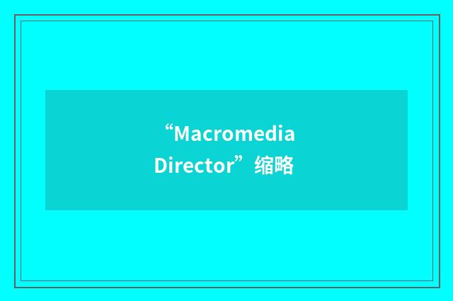 “Macromedia Director”缩略