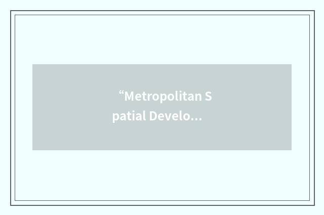 “Metropolitan Spatial Development Framework”缩略