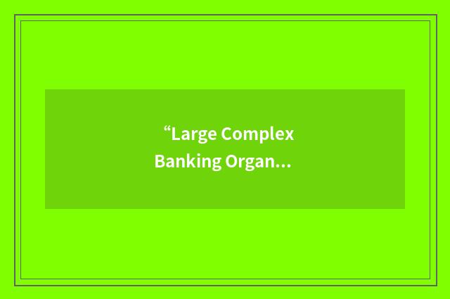 “Large Complex Banking Organization”缩略