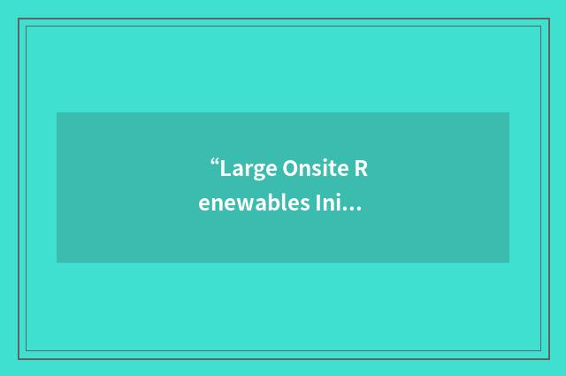 “Large Onsite Renewables Initiative”缩略