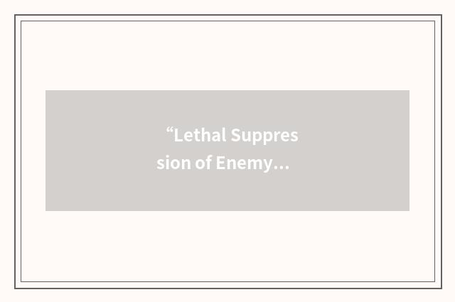 “Lethal Suppression of Enemy Air Defenses”缩略