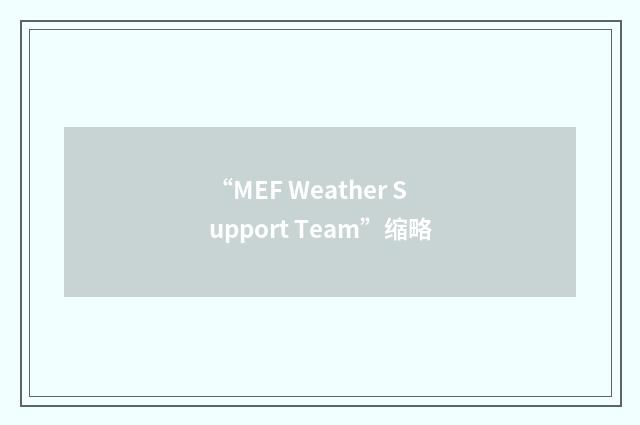 “MEF Weather Support Team”缩略