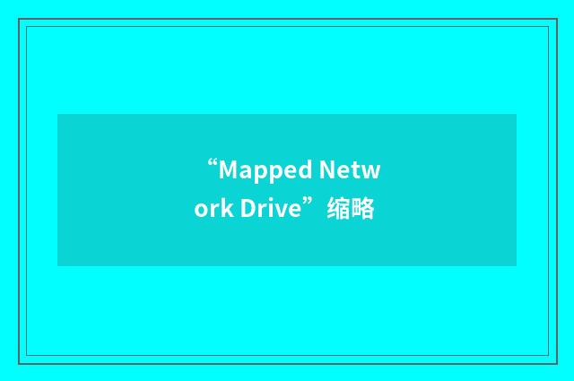 “Mapped Network Drive”缩略