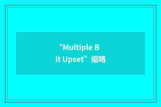 “Multiple Bit Upset”缩略