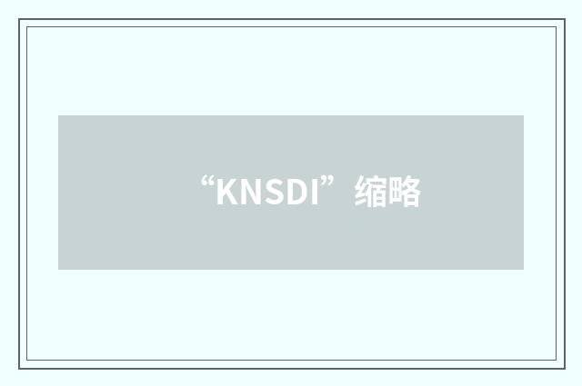 “KNSDI”缩略