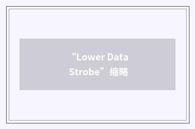 “Lower Data Strobe”缩略
