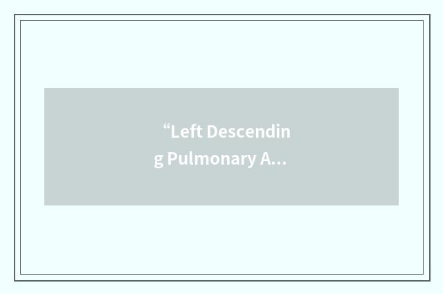 “Left Descending Pulmonary Artery”缩略