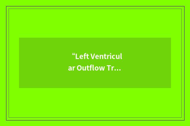 “Left Ventricular Outflow Tract Area”缩略