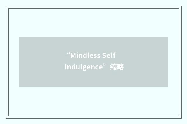 “Mindless Self Indulgence”缩略