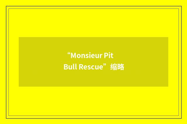 “Monsieur Pit Bull Rescue”缩略