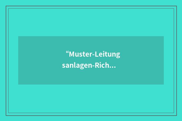 “Muster-Leitungsanlagen-Richtlinie”缩略