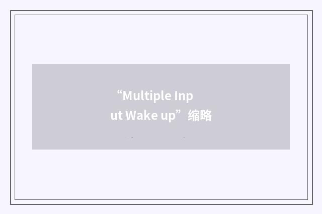 “Multiple Input Wake up”缩略