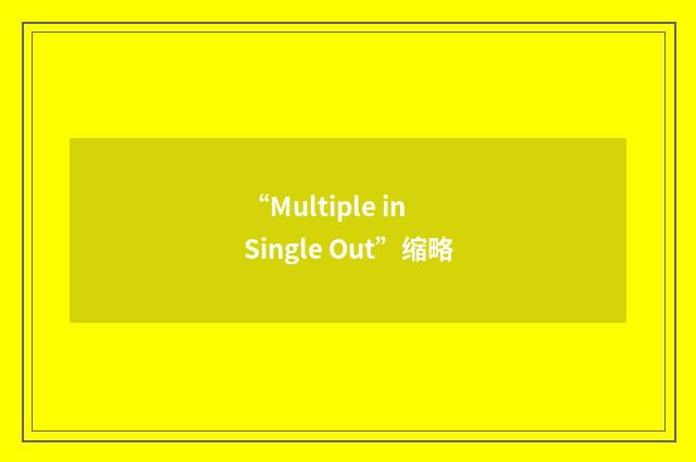 “Multiple in Single Out”缩略