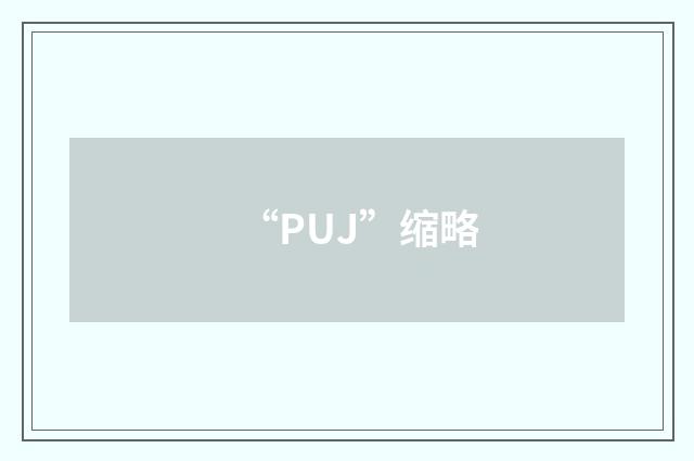 “PUJ”缩略
