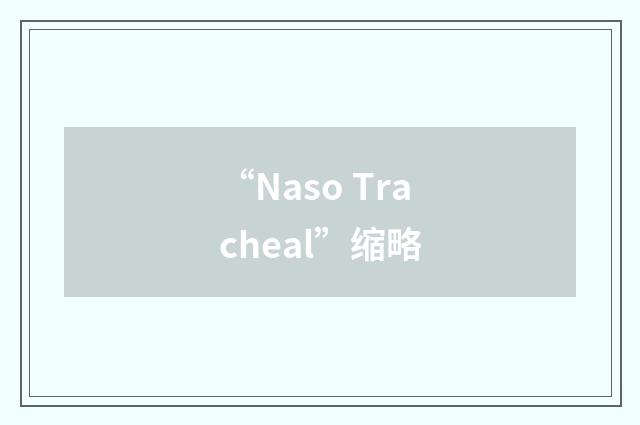 “Naso Tracheal”缩略
