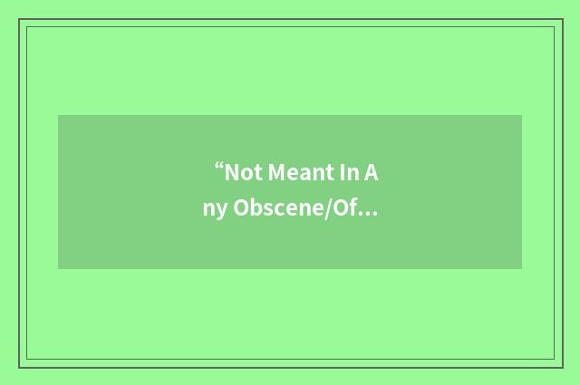 “Not Meant In Any Obscene/Offensive Way”缩略
