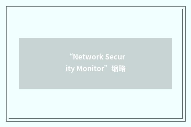 “Network Security Monitor”缩略