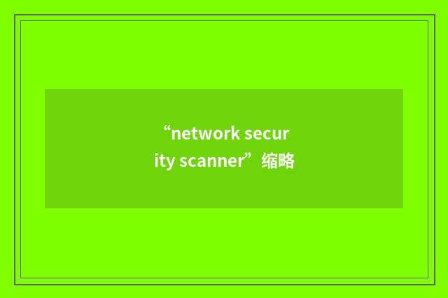 “network security scanner”缩略