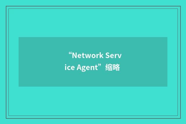“Network Service Agent”缩略