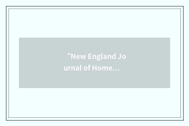 “New England Journal of Homeopathy”缩略